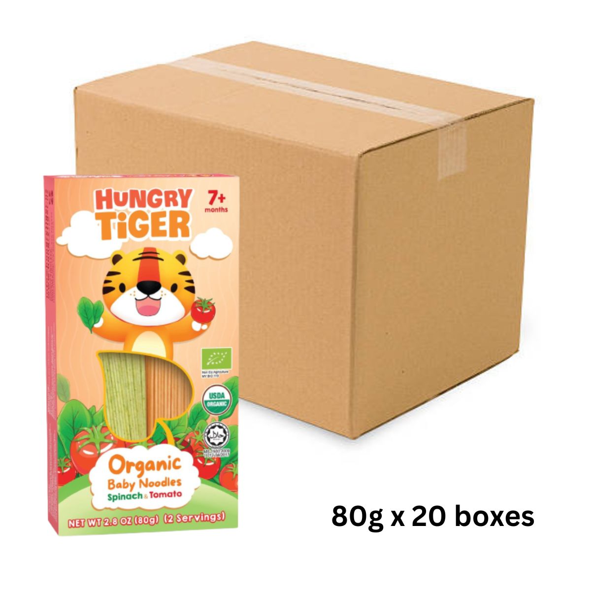 Organic Baby Noodles Mini Pack - Spinach & Tomato