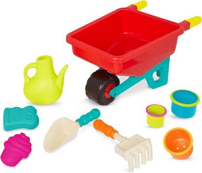 [B. Toys by Battat] Wheelbarrow Wonders with Gardening Tools Kids Set