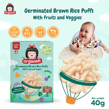 Germinated Brown Rice Puffs Healthy Baby & Kids Snacks - Fruits & Veggies