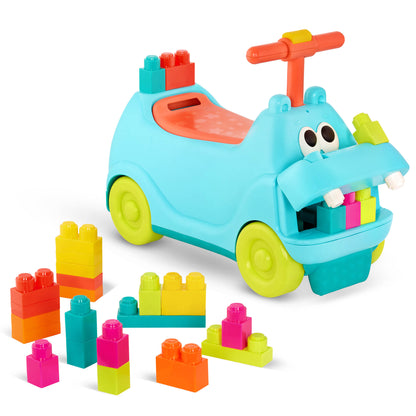 Locbloc Hippo Ride-On with Building Blocks