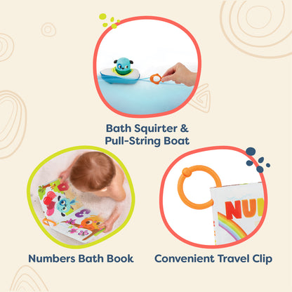 Tub Time Numbers Book & Pull-and-Go Rider Set