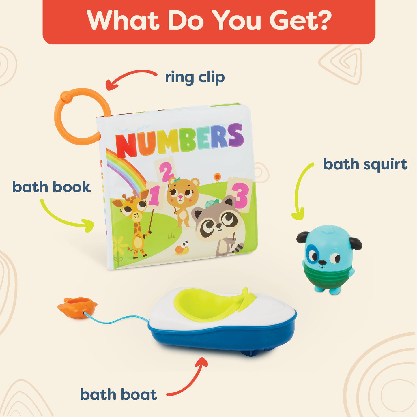 Tub Time Numbers Book & Pull-and-Go Rider Set