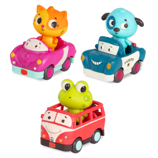 3-Pack Mini Riders Light-Up Vehicles - Cat, Dogs & Frog