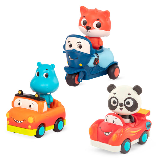 3-Pack Mini Riders Light-Up Vehicles - Fox, Hippo, Panda