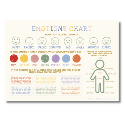 Emotions Charts for Kids - A3