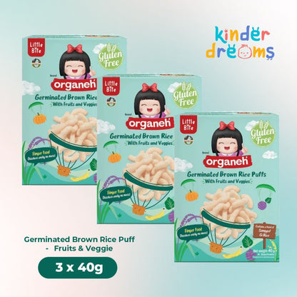 Germinated Brown Rice Puffs Healthy Baby & Kids Snacks - Fruits & Veggies