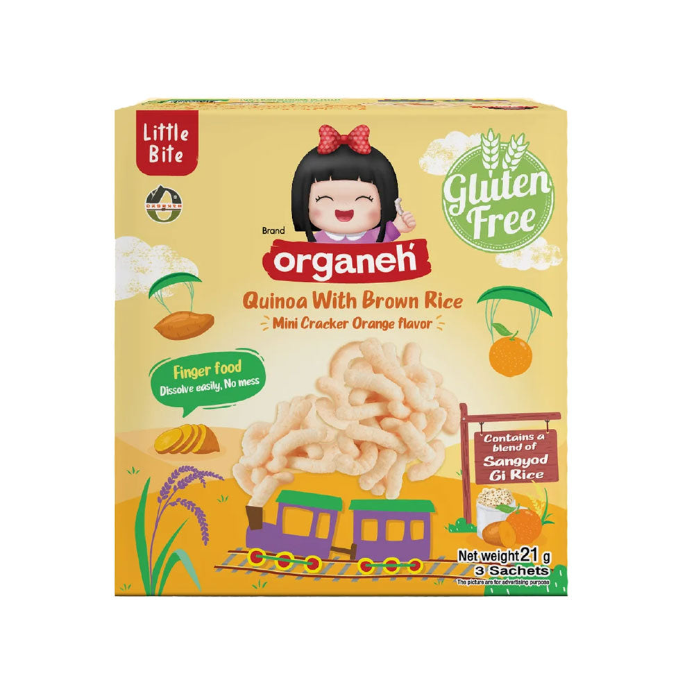 Quinoa with Brown Rice Mini Cracker Baby & Kids Snacks - Orange