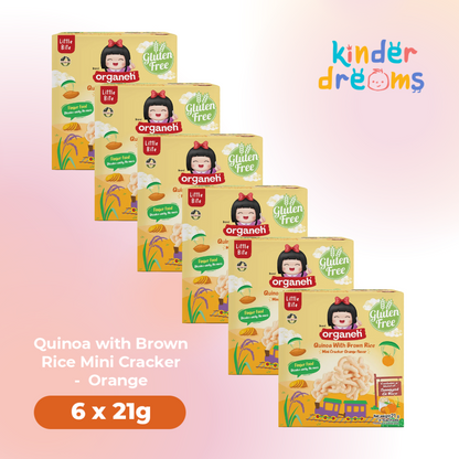 Quinoa with Brown Rice Mini Cracker Baby & Kids Snacks - Orange