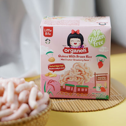 Quinoa with Brown Rice Mini Cracker Baby & Kids Snacks - Strawberry