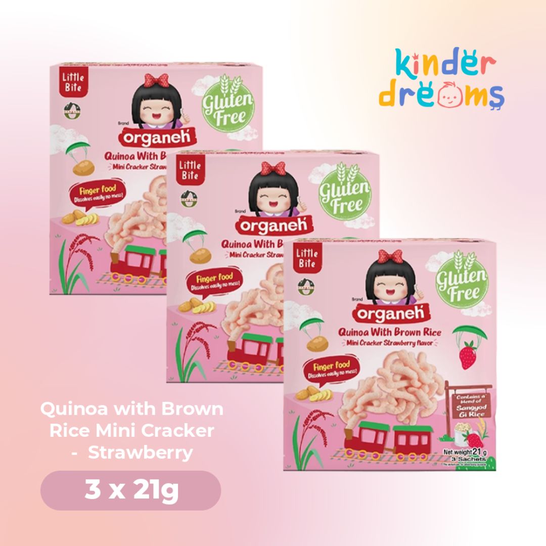 Quinoa with Brown Rice Mini Cracker Baby & Kids Snacks - Strawberry