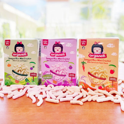 Sangyod Rice Mini Cracker Baby & Kids Snacks - 3 Flavour Bundle