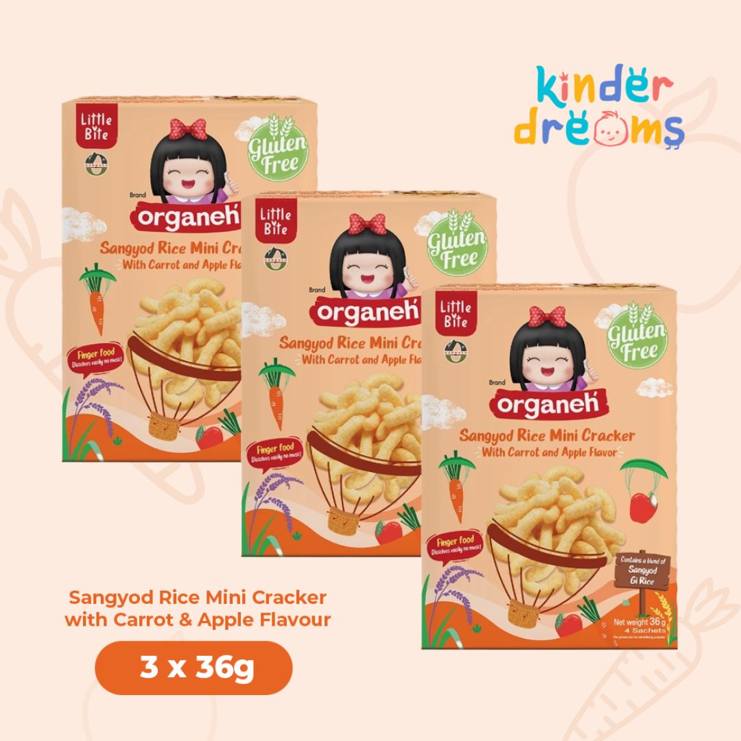 Sangyod Rice Mini Cracker Baby & Kids Snacks - Carrot & Apple