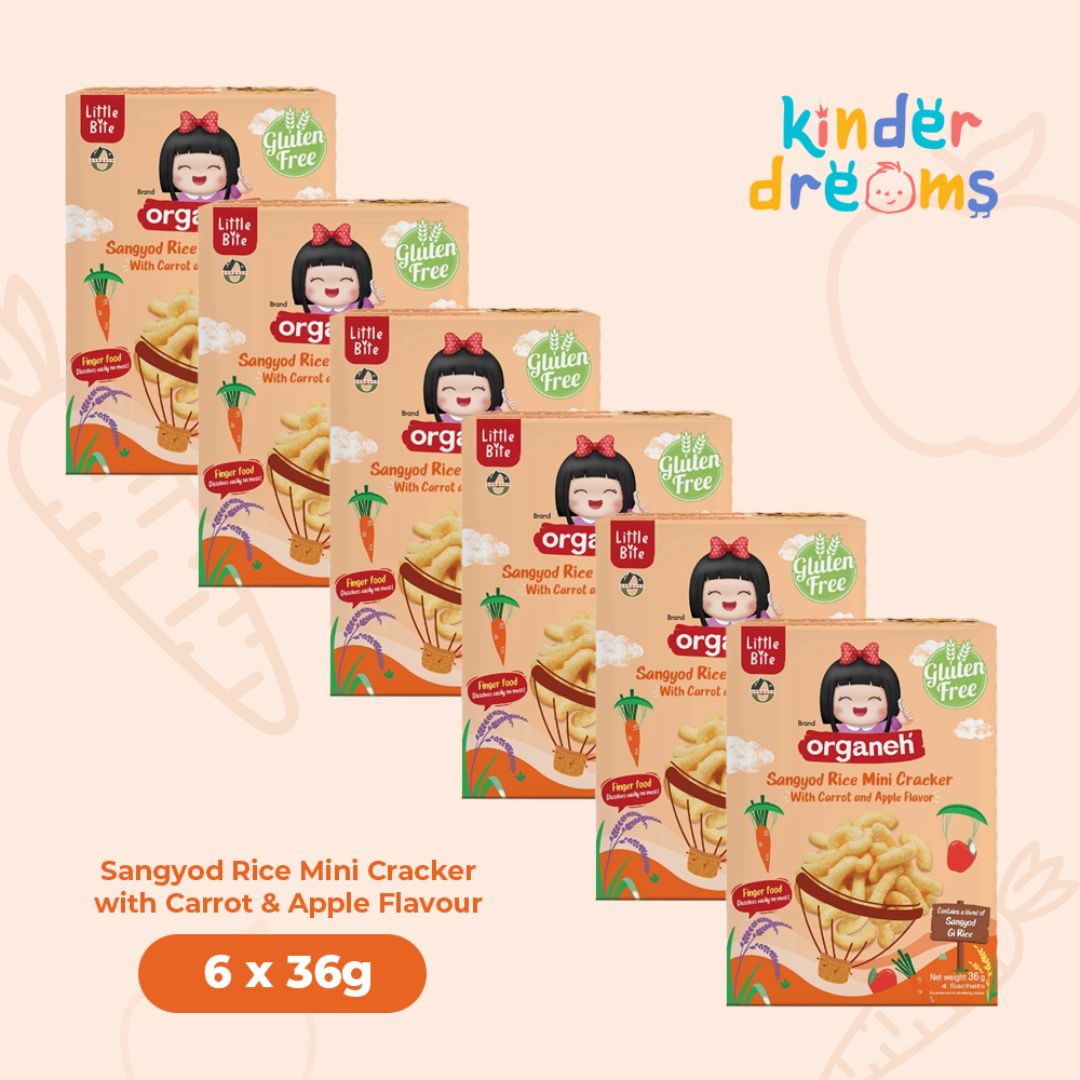 Sangyod Rice Mini Cracker Baby & Kids Snacks - Carrot & Apple