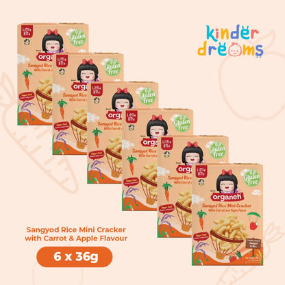 Sangyod Rice Mini Cracker Baby & Kids Snacks - Carrot & Apple