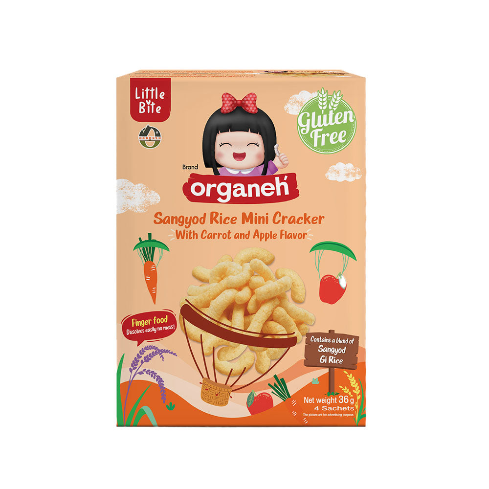 Sangyod Rice Mini Cracker Baby & Kids Snacks - Carrot & Apple