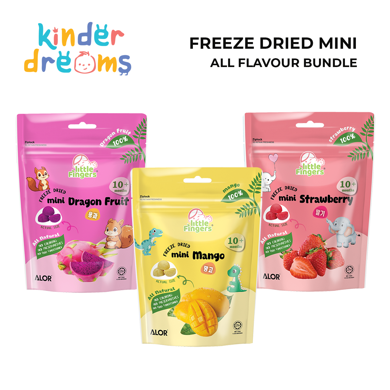 Little Finger Freeze Dried Mini Fruits - All Flavour Bundle (3 pack x 15g)