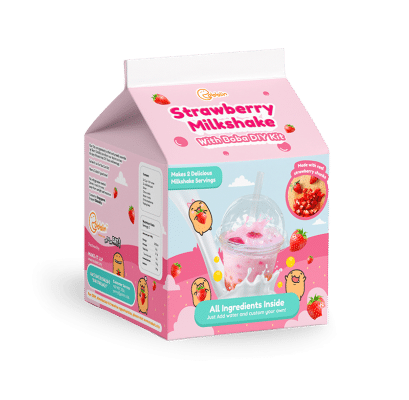 No Bake Strawberry Milkshake & Boba Kit