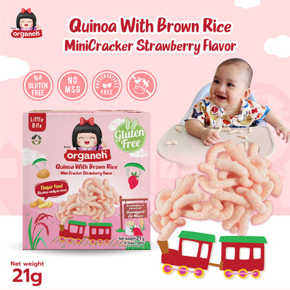 Quinoa with Brown Rice Mini Cracker Baby & Kids Snacks - Strawberry