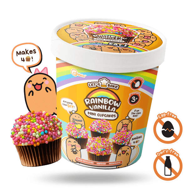 Gobblin Cup – Rainbow Vanilla Mini Cupcakes DIY Baking Kit