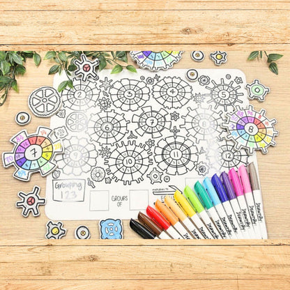 Drawnby: Grouping 123 Washable Silicone Colouring Mat + 14pcs Markers Set