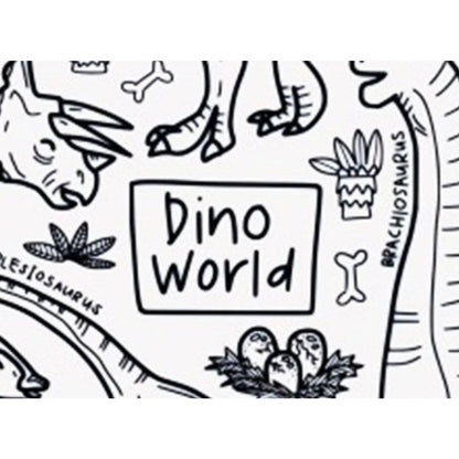 Drawnby: Dino World Washable Silicone Colouring Mat + 14pcs Markers Set