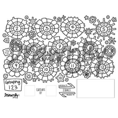 Drawnby: Grouping 123 Washable Silicone Colouring Mat + 14pcs Markers Set