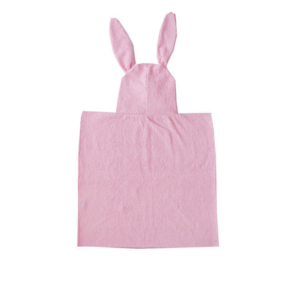 Pink Bunny Hooded Poncho Towel