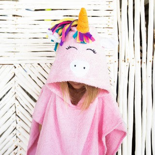 Pink Unicorn Hooded Poncho Towel