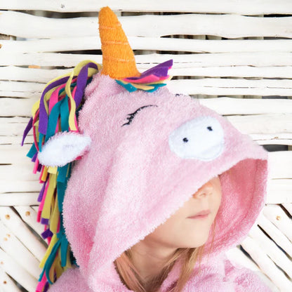 Pink Unicorn Hooded Poncho Towel